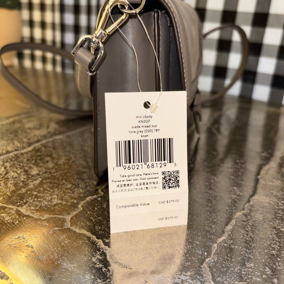 Kate Spade New York Knott Suede Hare Grey Crossbody 2025 NWT - Picture 4 of 7